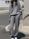 long-sleeved round-neck sweatshirt suit