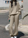 long-sleeved round-neck sweatshirt suit