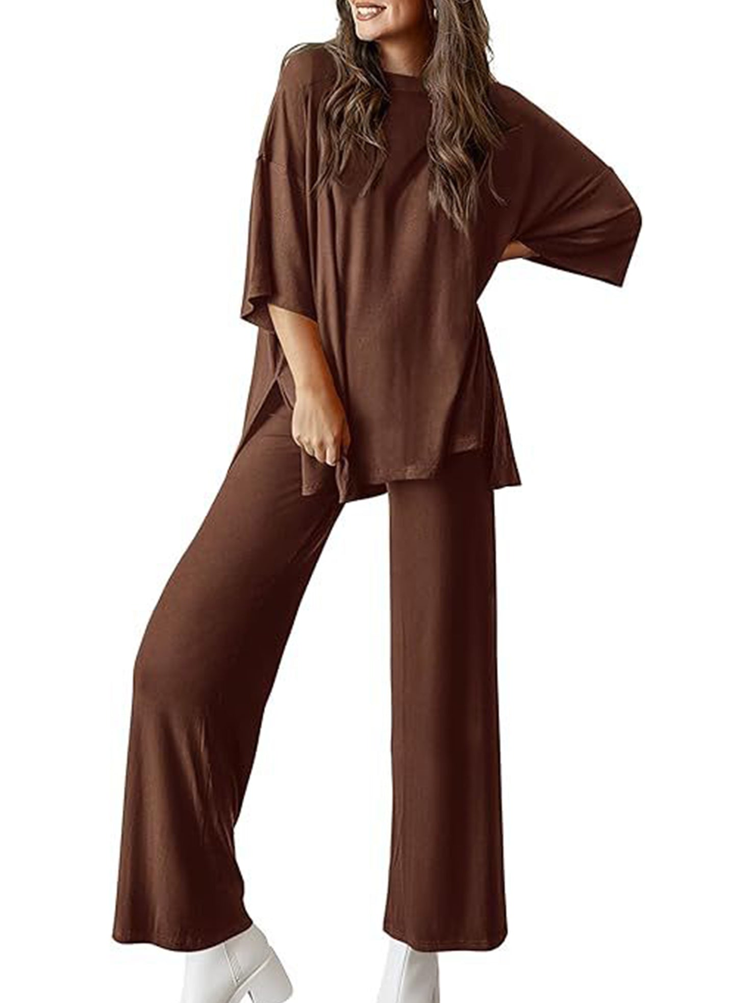 Casual round neck loose T-side suit