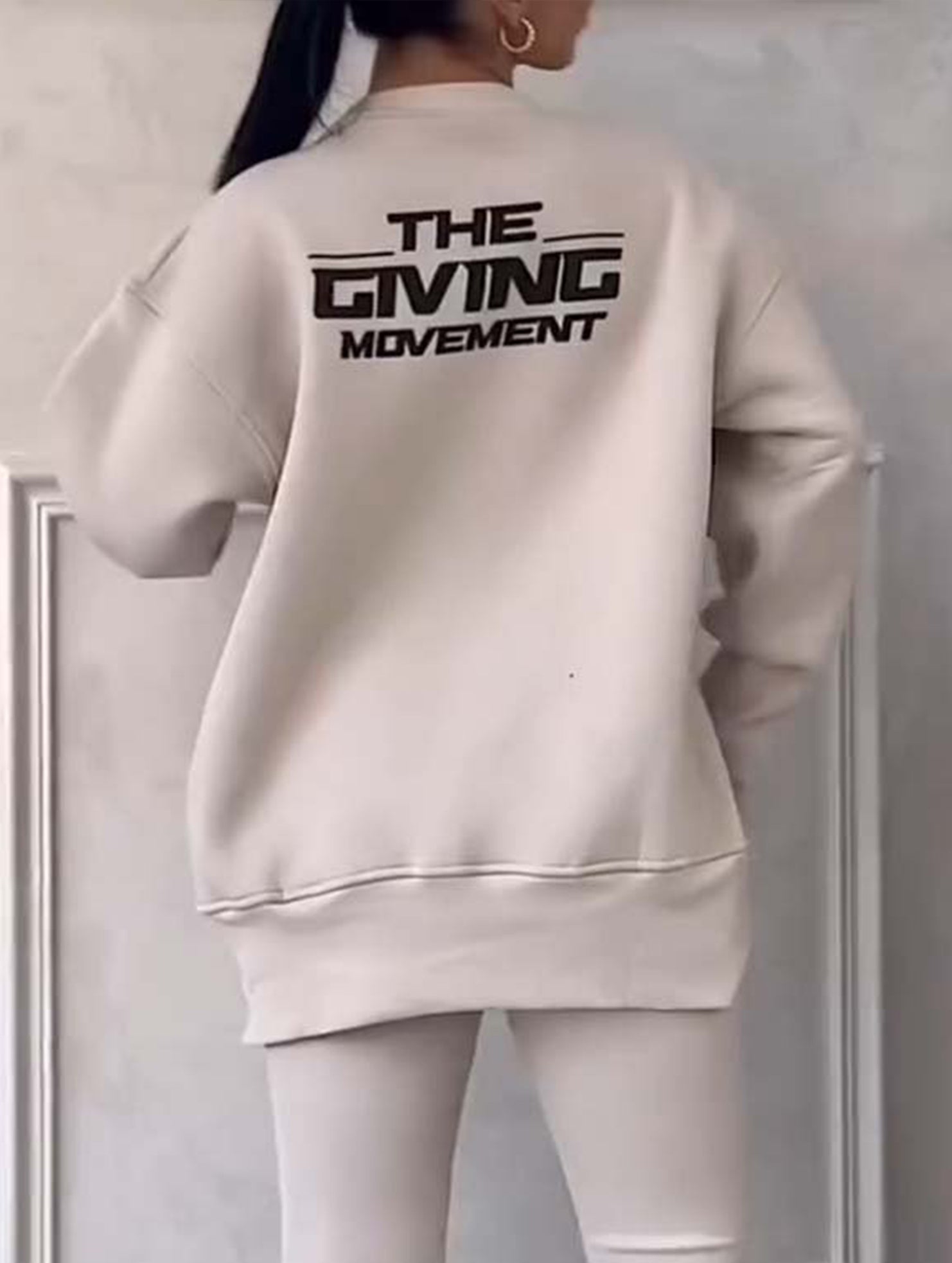 irregular long-sleeved sweatshirt suit