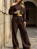 Casual off-shoulder two-piece set