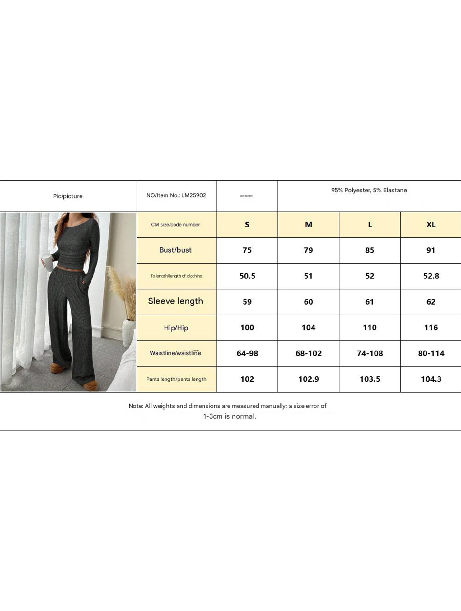 Casual Elastic Waist Wide-Leg Pants Set
