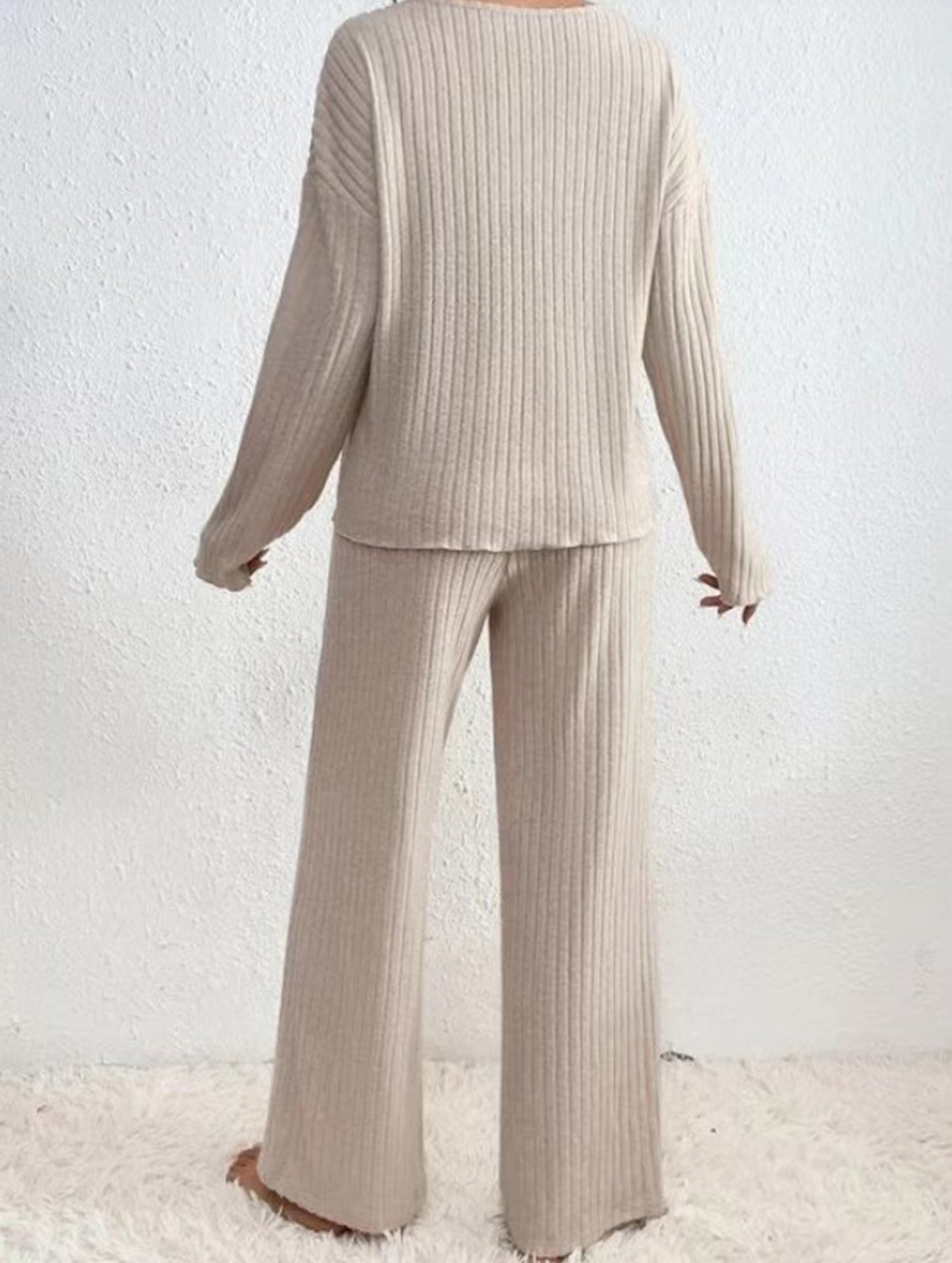 V-neck loose-fitting casual long-sleeved suit