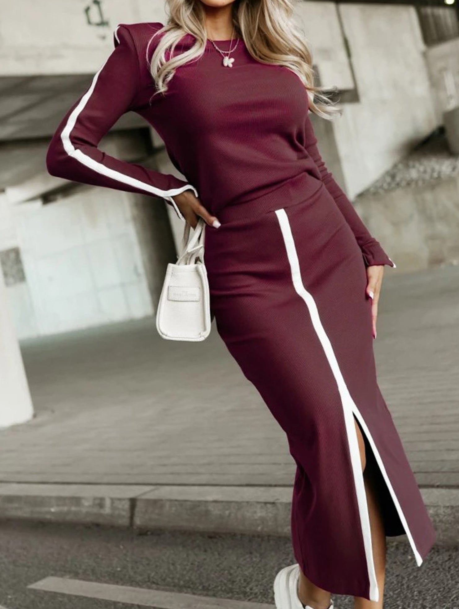 Long-sleeved two-piece dress set