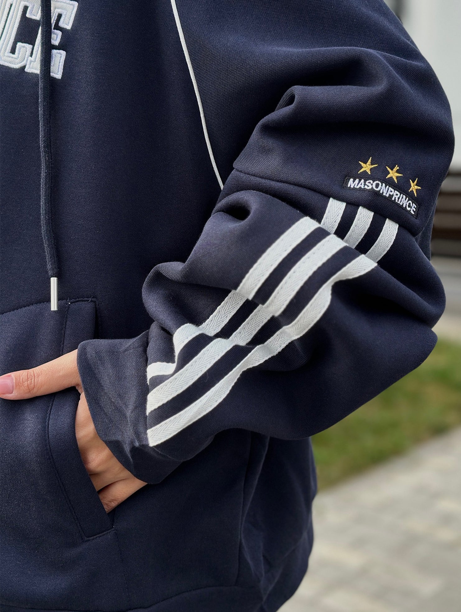 Retro sports hoodie set, two-piece set