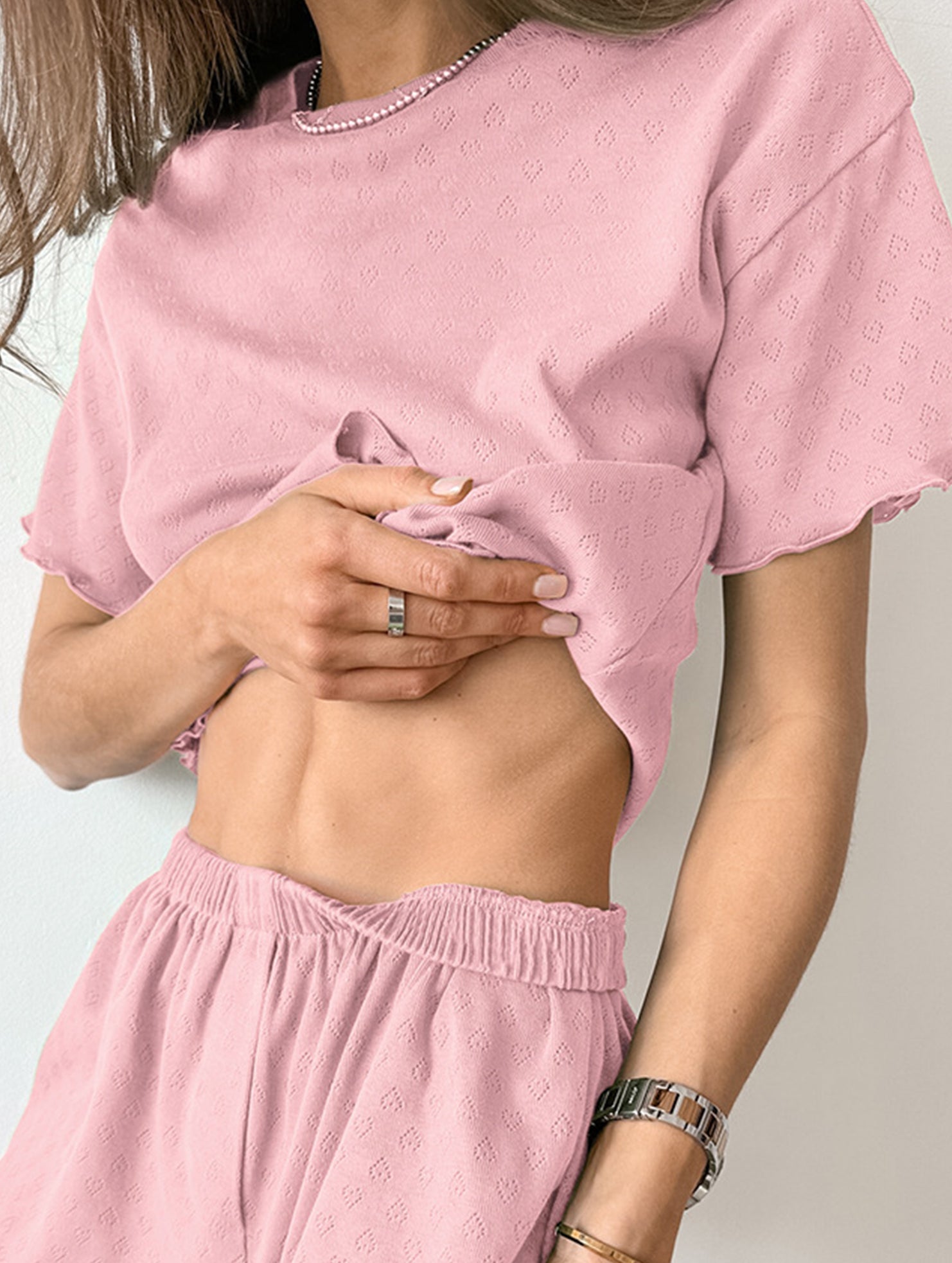 Summer Heart-Shaped Round Neck Home Wear for Women