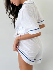 Summer patchwork comfortable pajamas for women