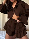 Spring Elastic Ruffled Women's Home Wear