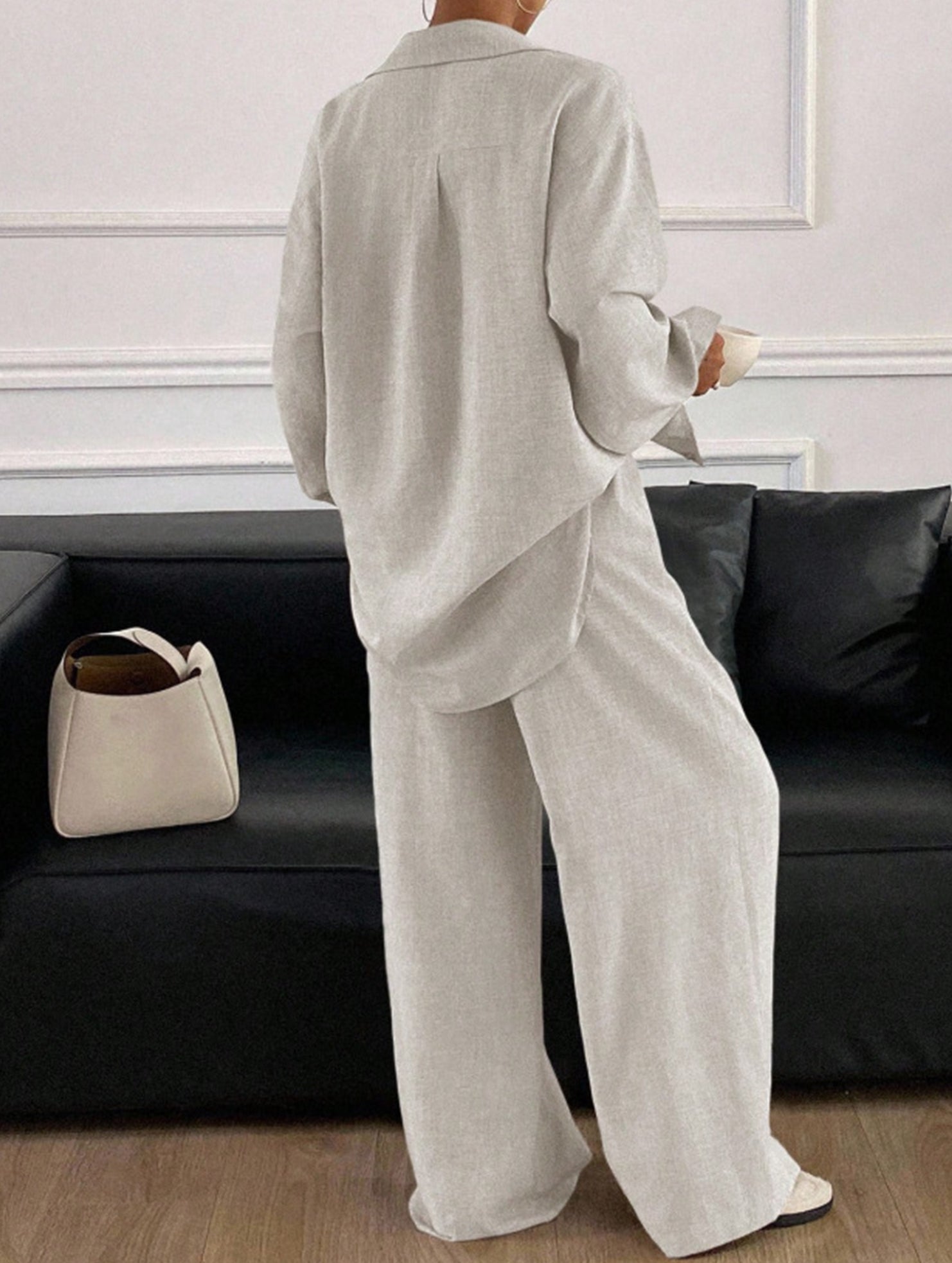 Casual, loose-fitting, and relaxed style shirt set