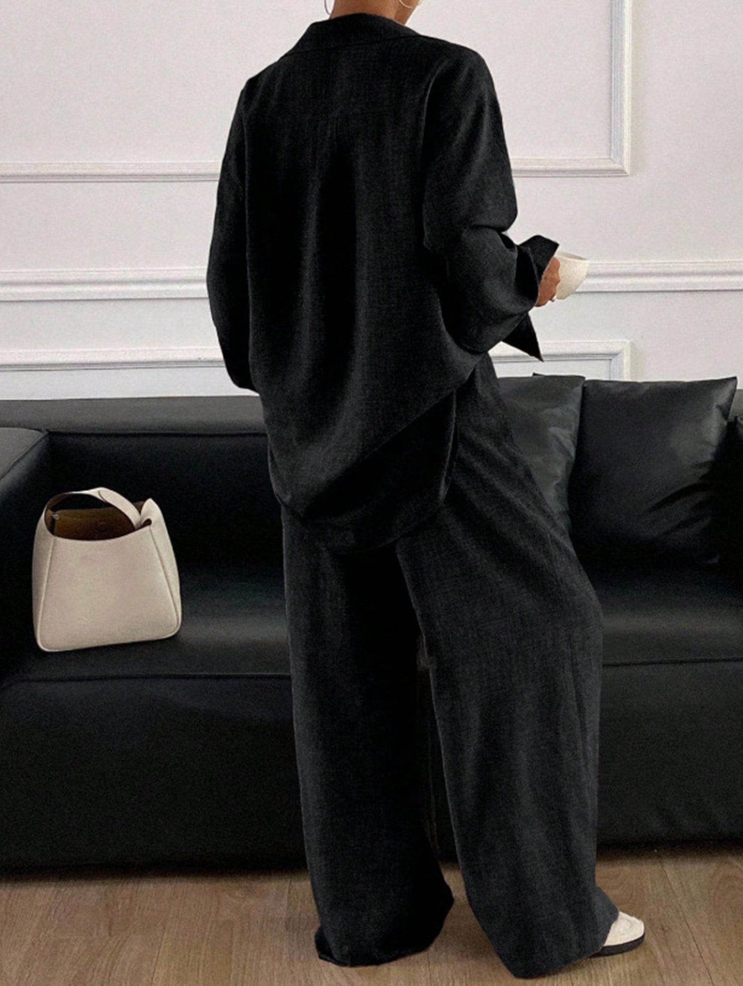 Casual, loose-fitting, and relaxed style shirt set