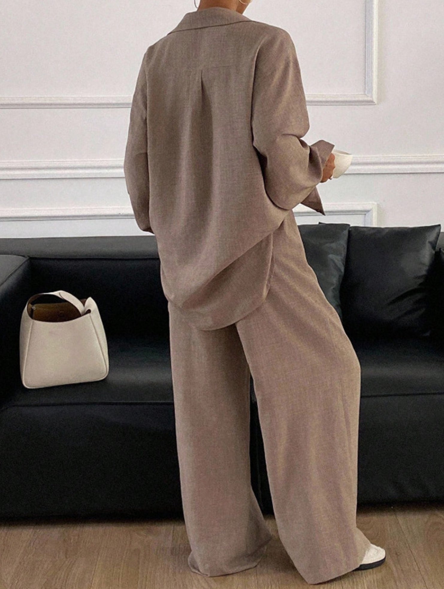 Casual, loose-fitting, and relaxed style shirt set
