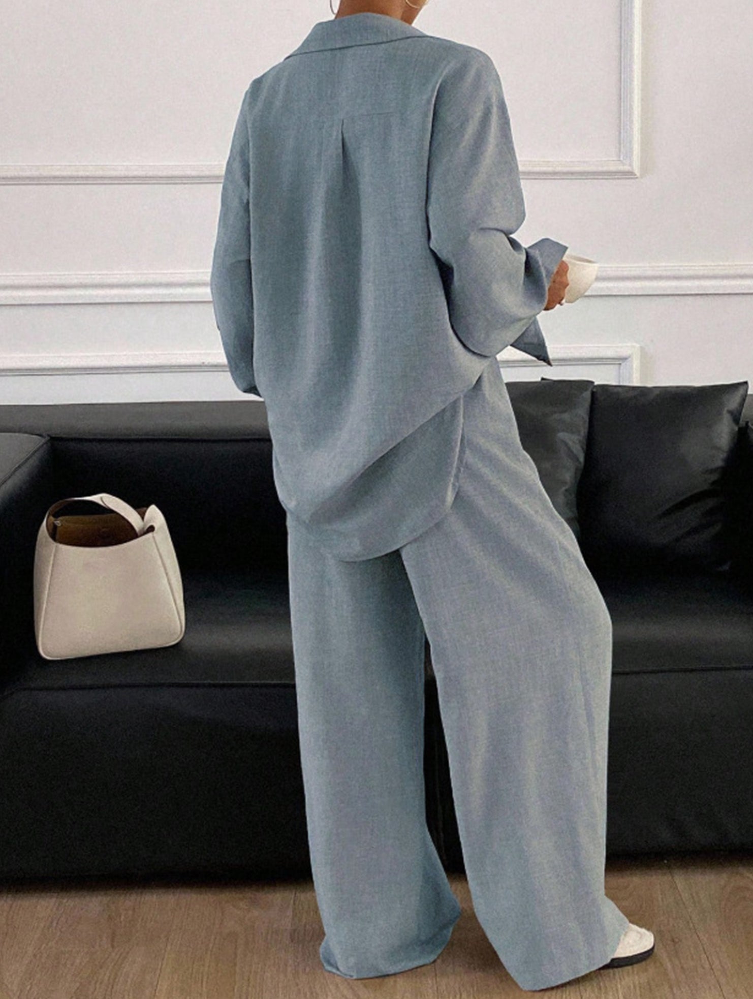 Casual, loose-fitting, and relaxed style shirt set