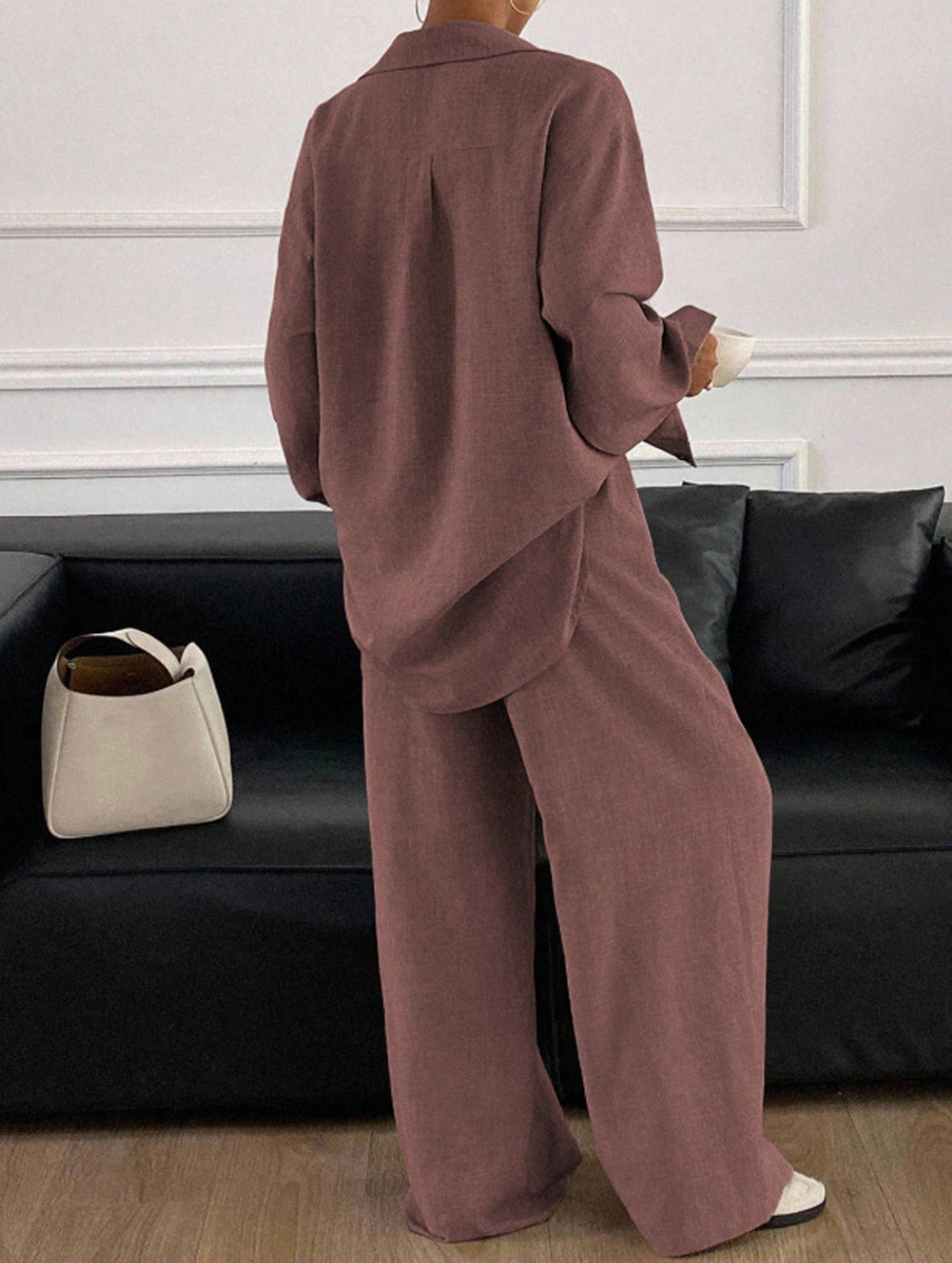 Casual, loose-fitting, and relaxed style shirt set