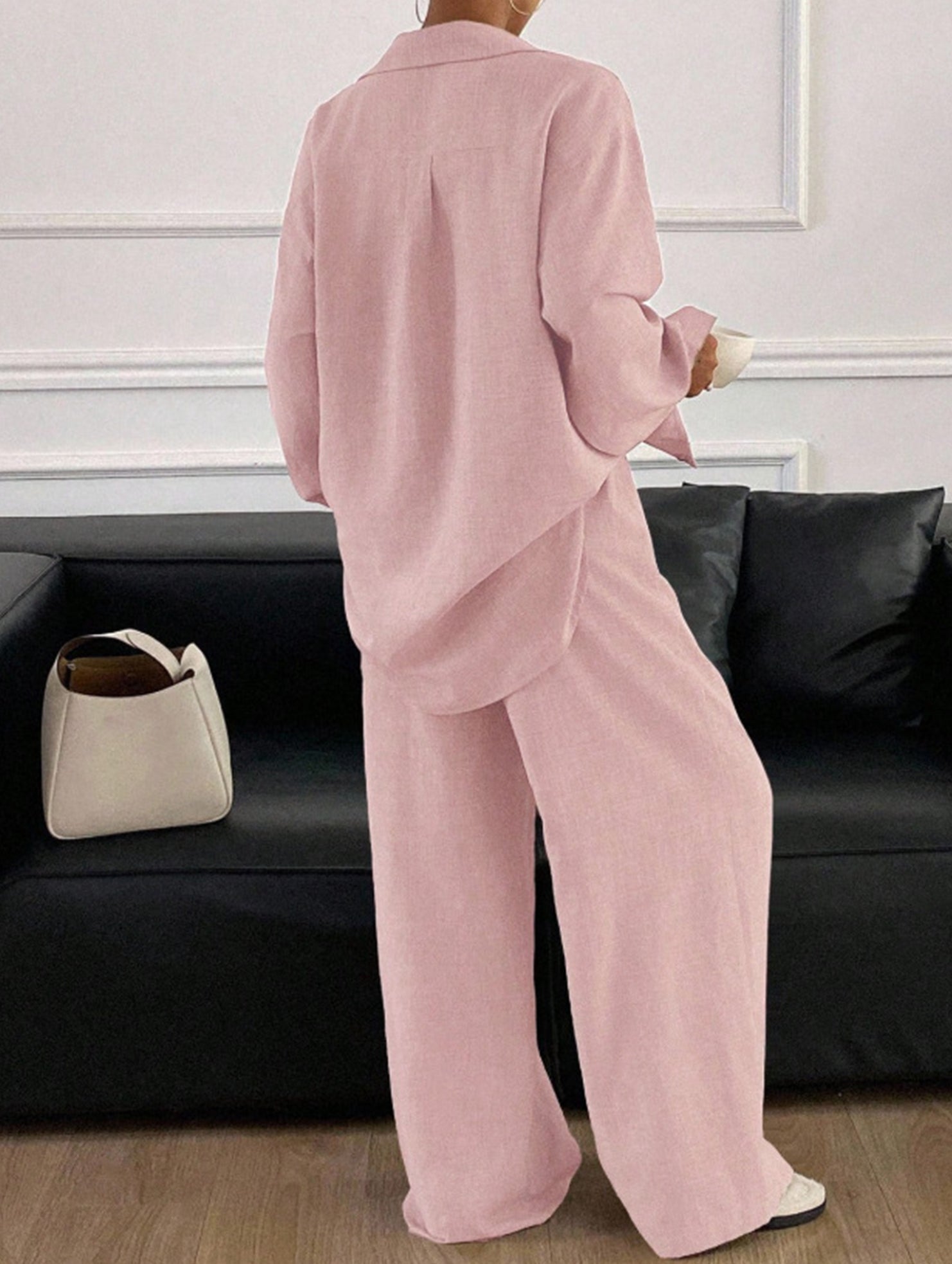 Casual, loose-fitting, and relaxed style shirt set