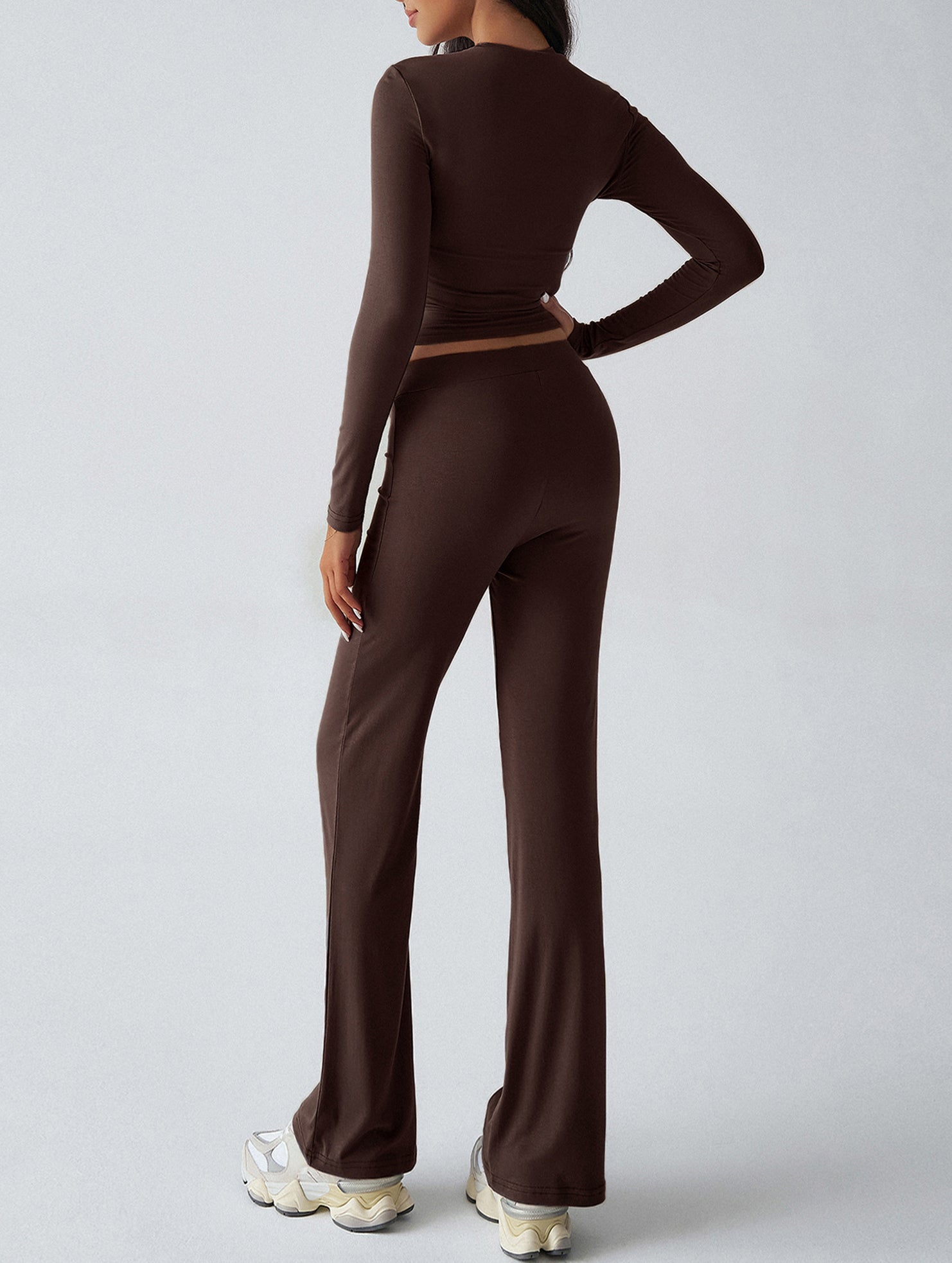 Sporty long-sleeved inner layer pants suit for women_CWSS01416