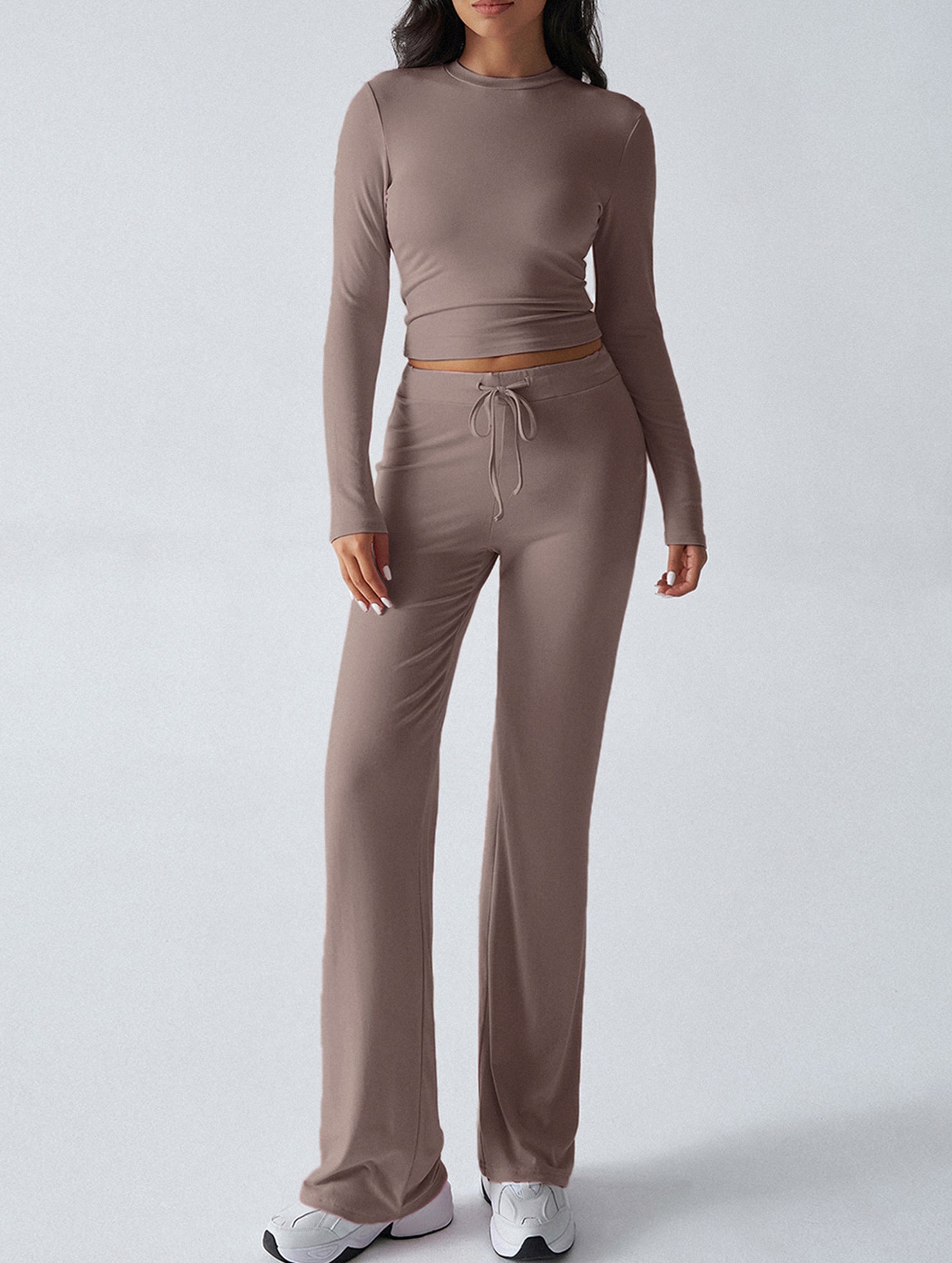 Sporty long-sleeved inner layer pants suit for women_CWSS01416