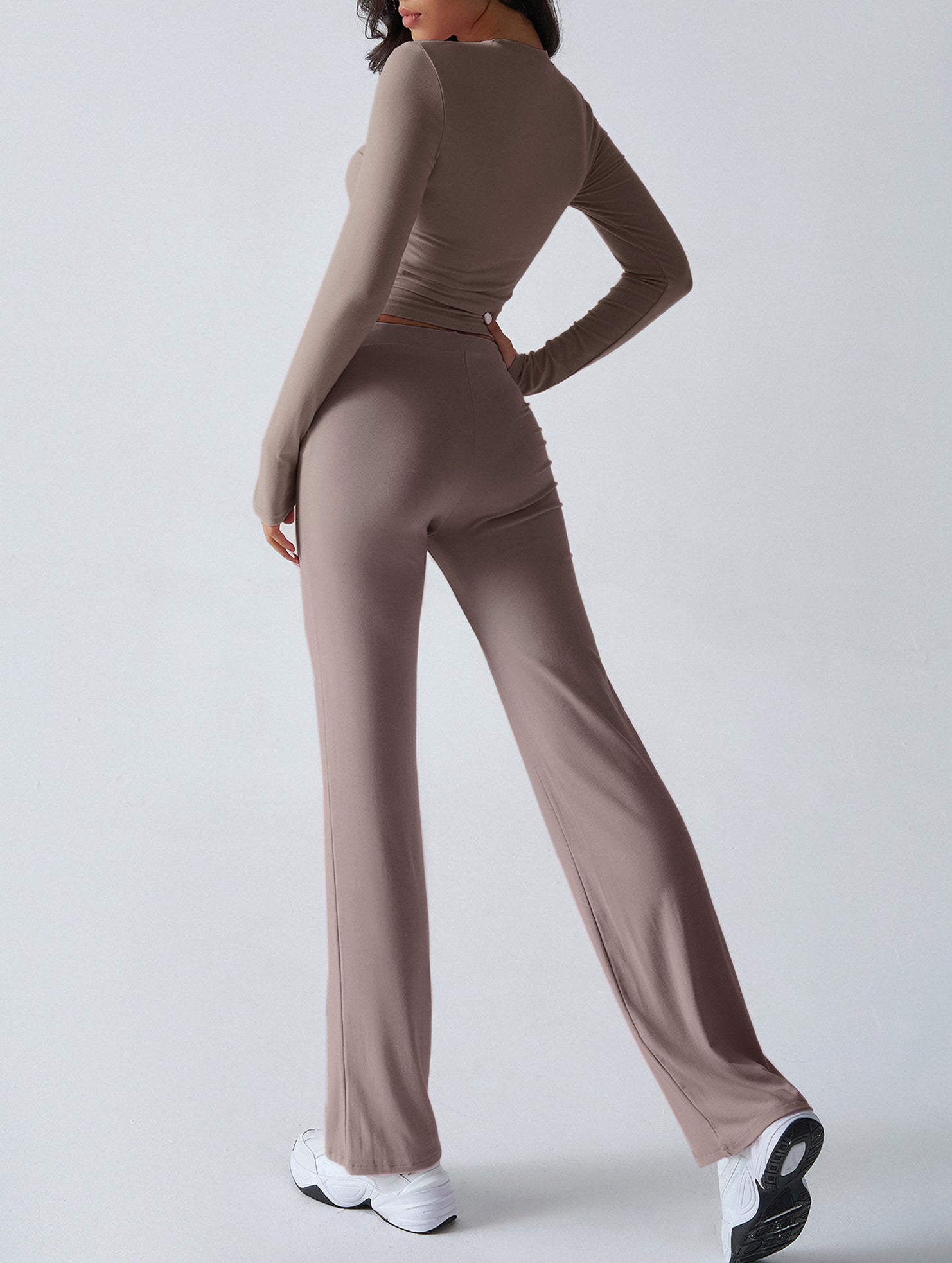 Sporty long-sleeved inner layer pants suit for women_CWSS01416