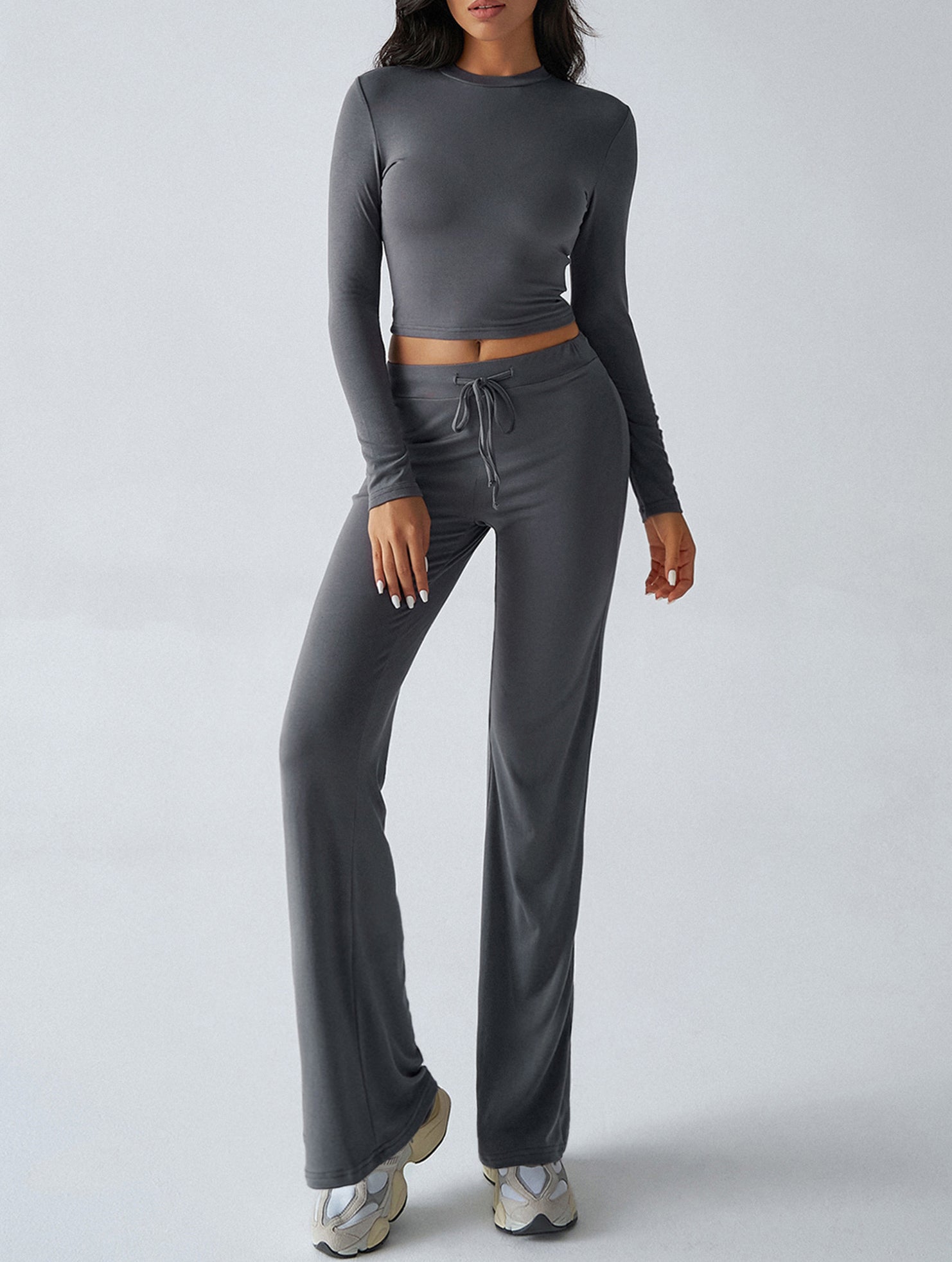 Sporty long-sleeved inner layer pants suit for women_CWSS01416