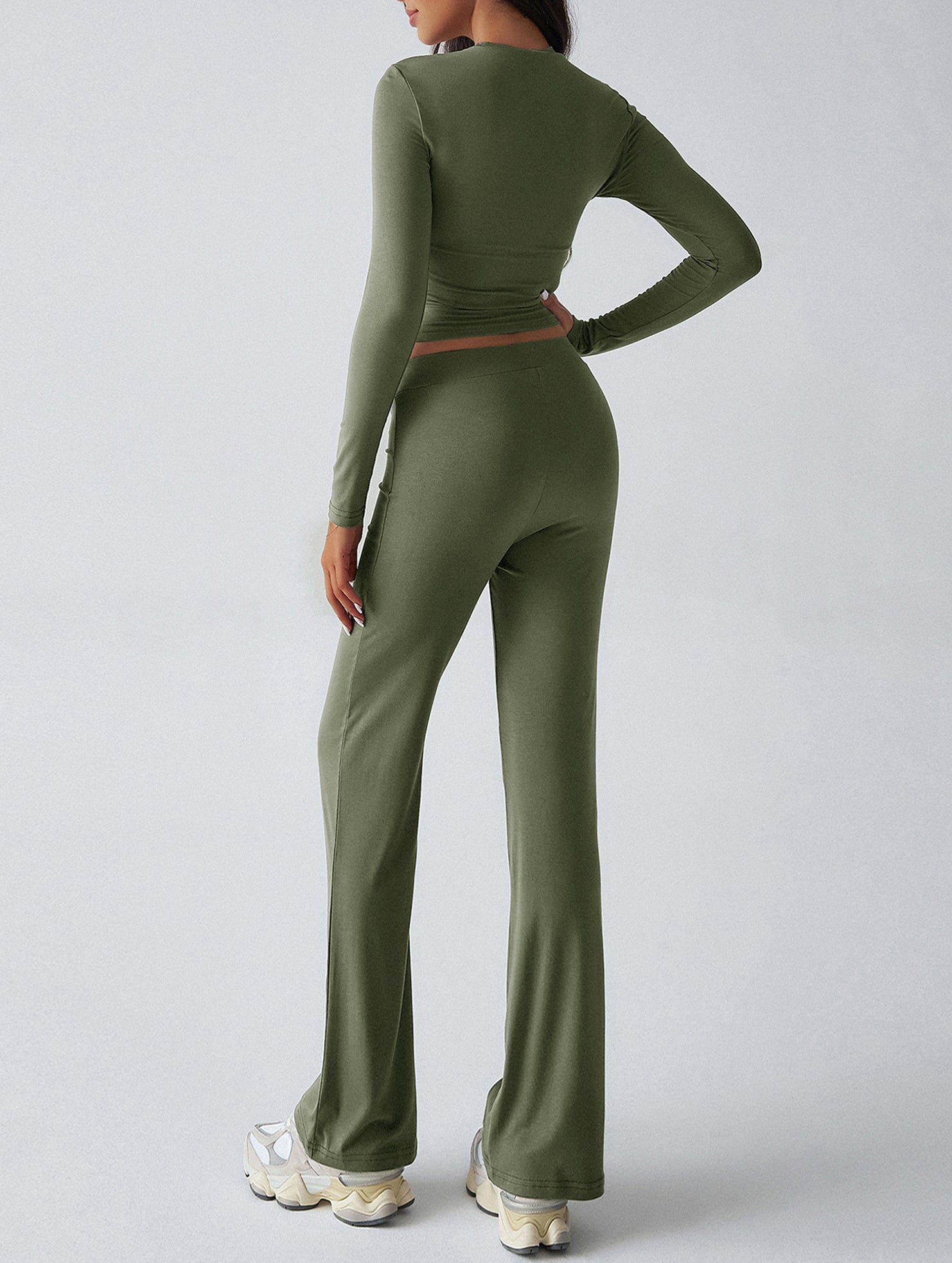 Sporty long-sleeved inner layer pants suit for women_CWSS01416