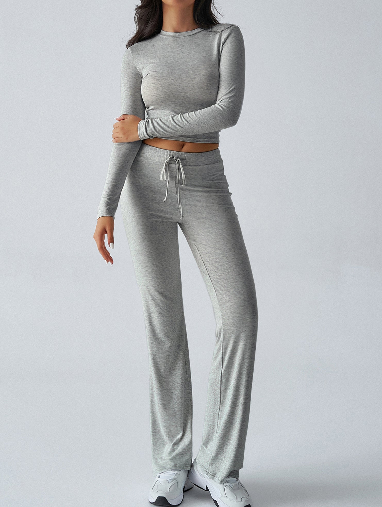 Sporty long-sleeved inner layer pants suit for women_CWSS01416