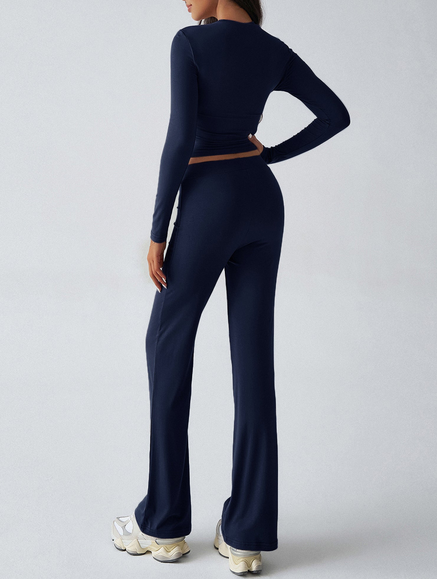 Sporty long-sleeved inner layer pants suit for women_CWSS01416