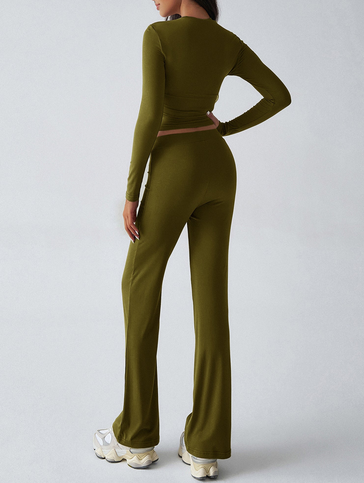 Sporty long-sleeved inner layer pants suit for women_CWSS01416