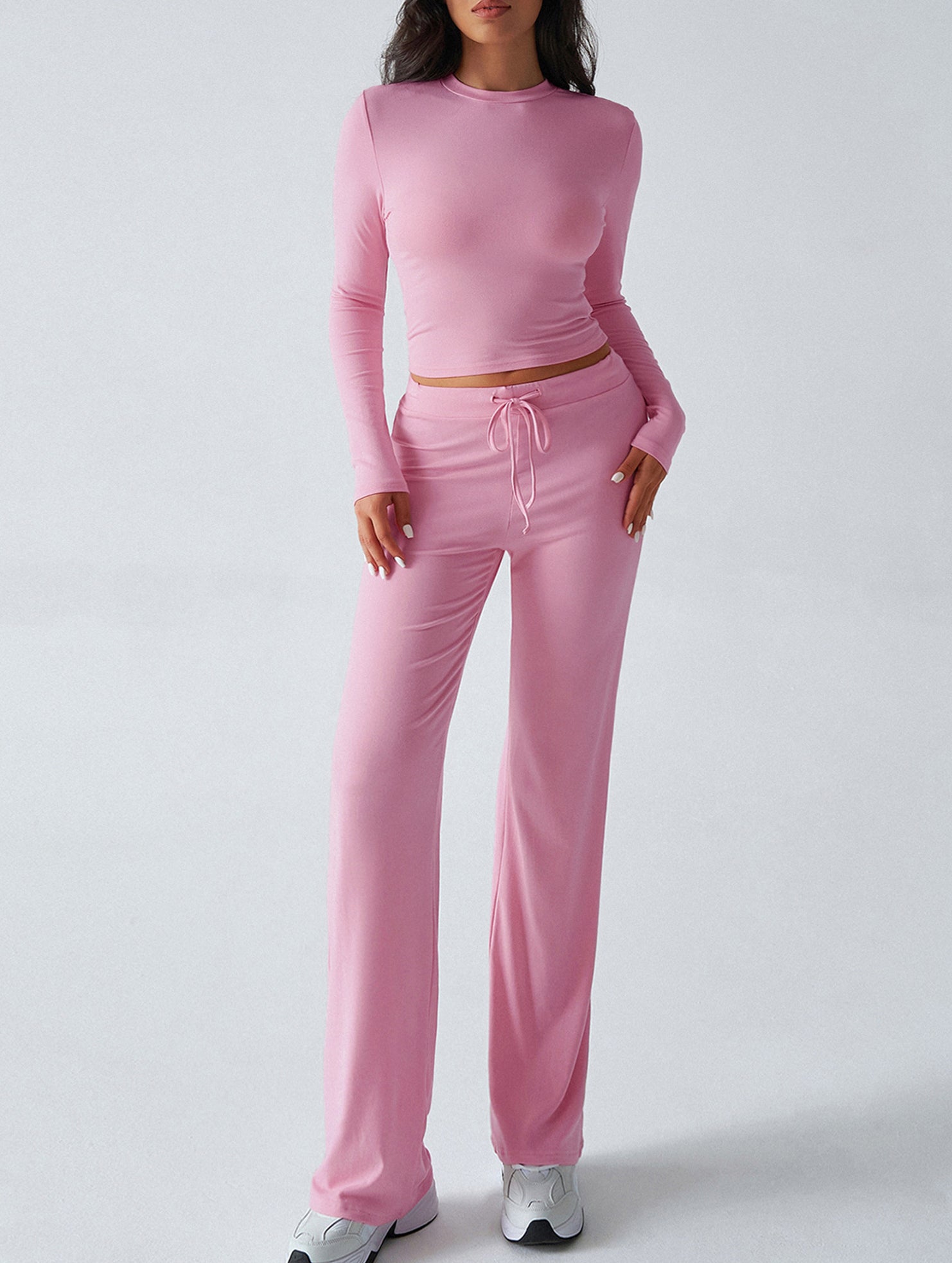 Sporty long-sleeved inner layer pants suit for women_CWSS01416