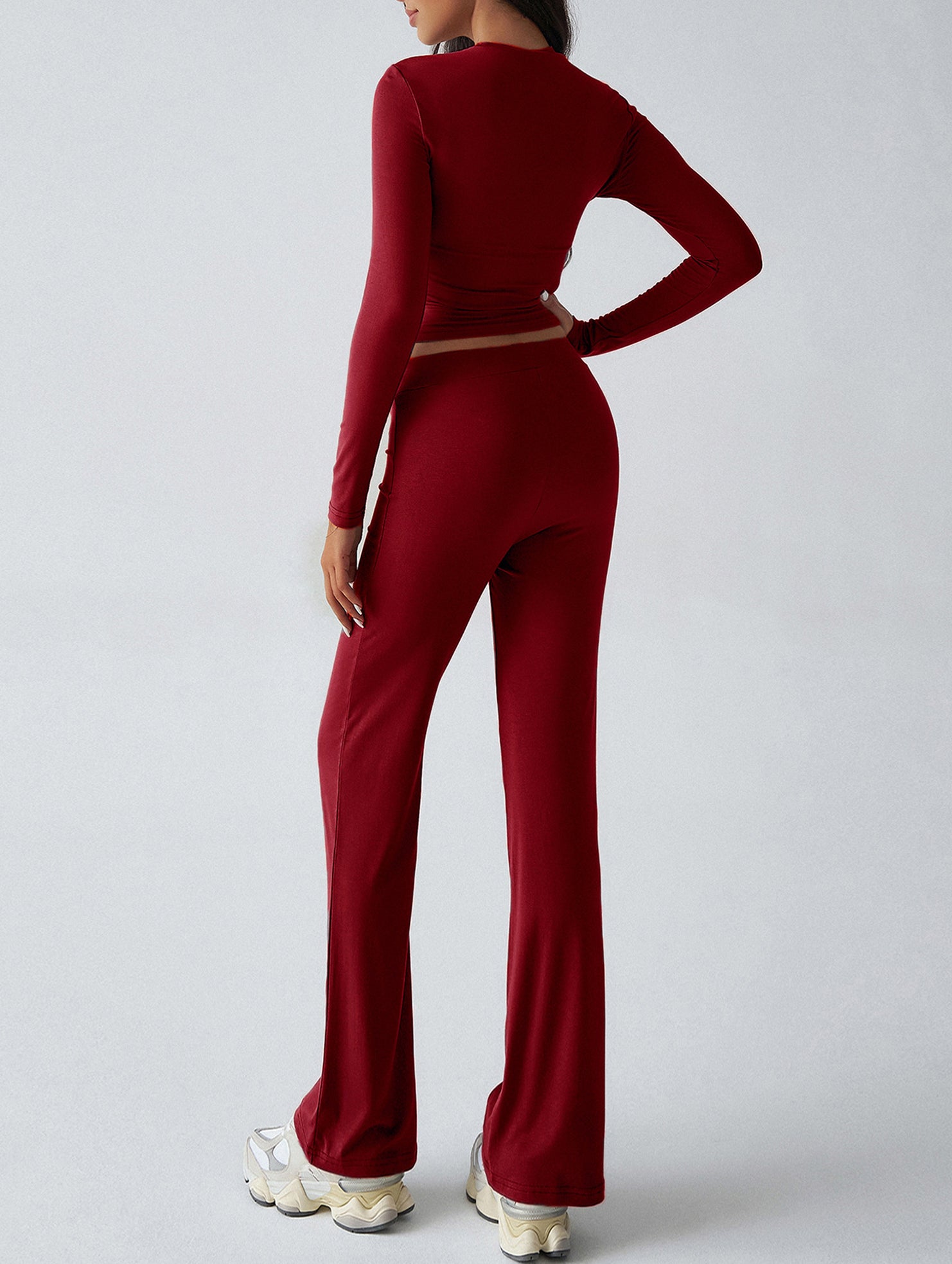 Sporty long-sleeved inner layer pants suit for women_CWSS01416