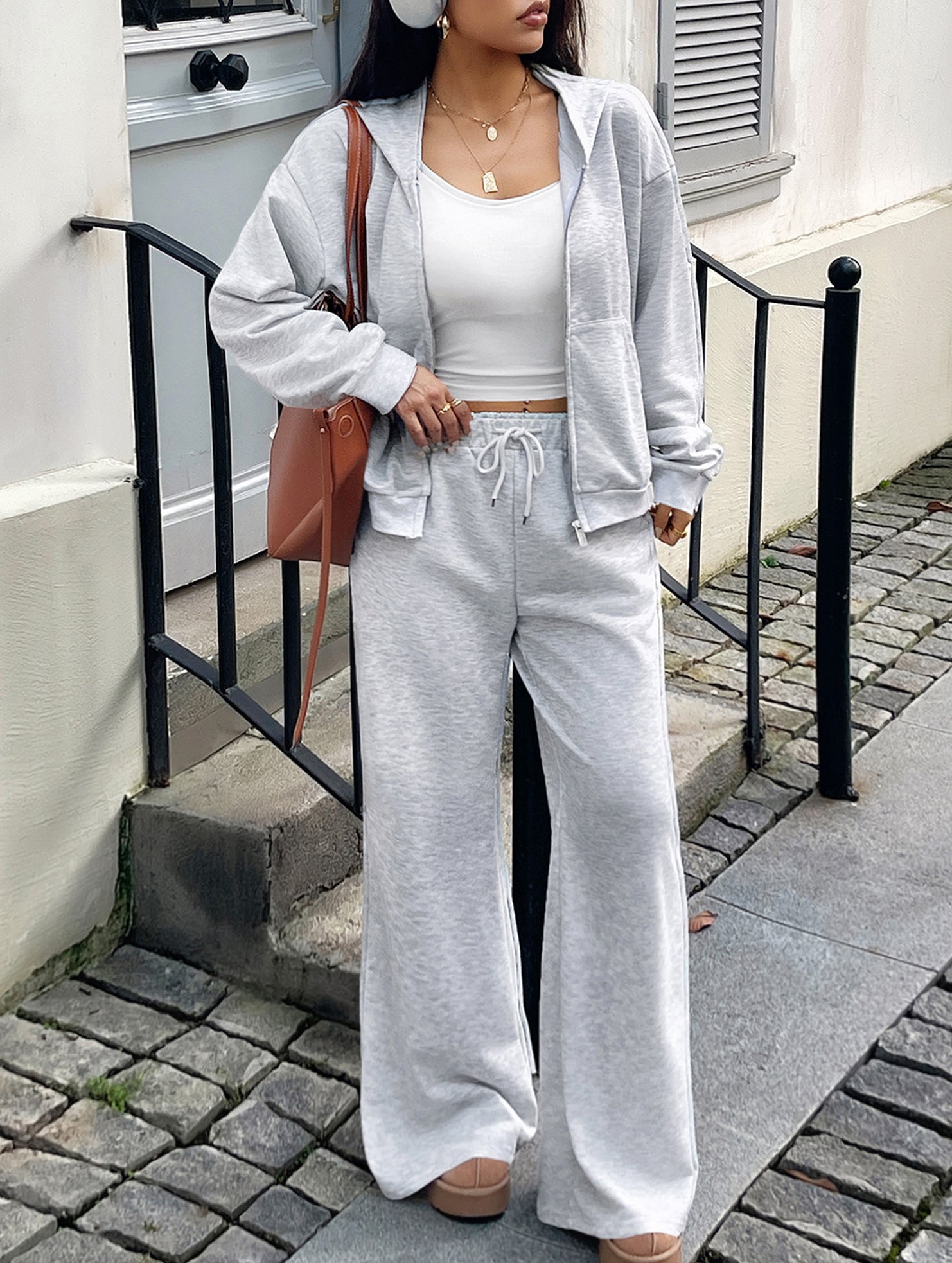 Women's Sports Hoodie Jacket and Pants Set