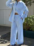 Resort Style Shirt and Casual Trousers Suit for Women_CWSS01420
