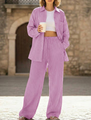 Resort Style Shirt and Casual Trousers Suit for Women_CWSS01420