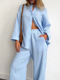 Women's Long-Sleeved Collared Elastic Pants Suit_CWSS01426