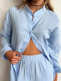 Women's Long-Sleeved Collared Elastic Pants Suit_CWSS01426