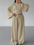 Waist-Fitted Top and Wide Leg Pants Set_CWSS01434