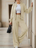Women's drawstring sweatshirt and straight leg pants