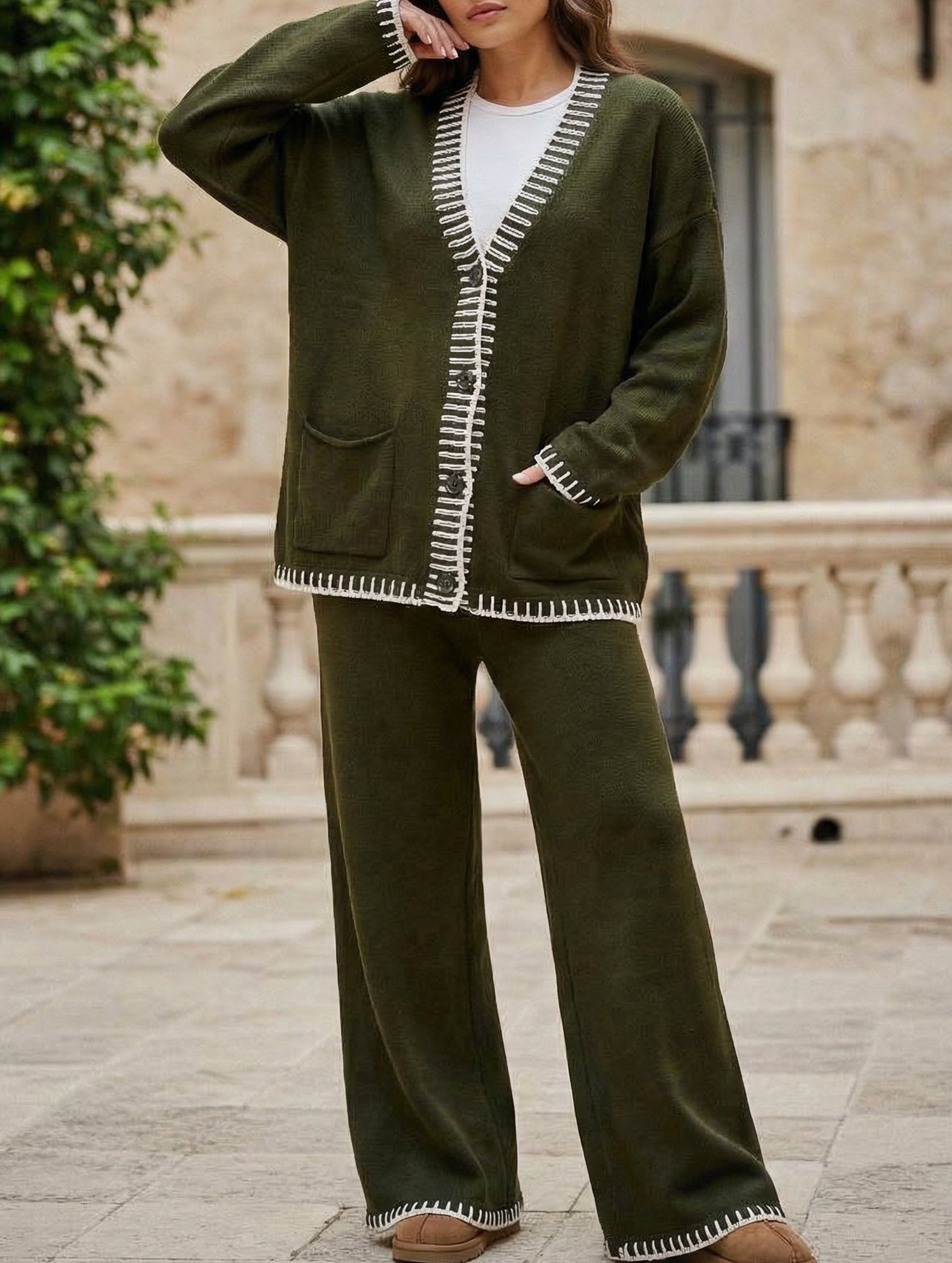Fashionable and casual knitted suit for women_CWSS01446