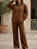 Casual shirt and loose wide-leg pants suit_CWSS01447