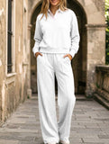 Casual collar loose top and wide-leg pants set_CWSS01448