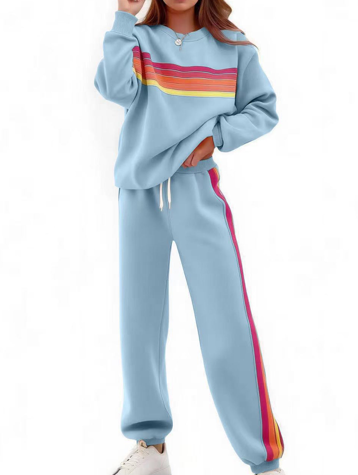 Loose-fitting elastic waist trouser suit for women_CWSS01453