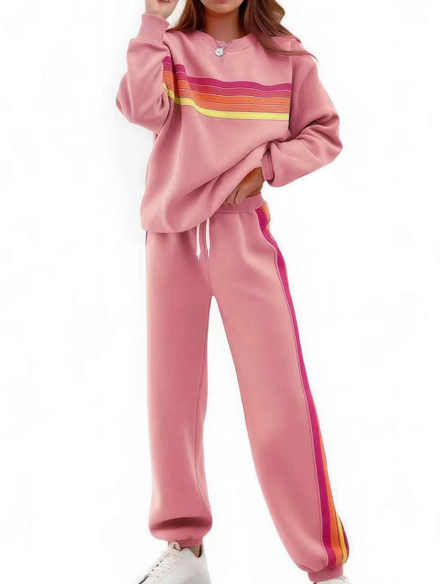 Loose-fitting elastic waist trouser suit for women_CWSS01453