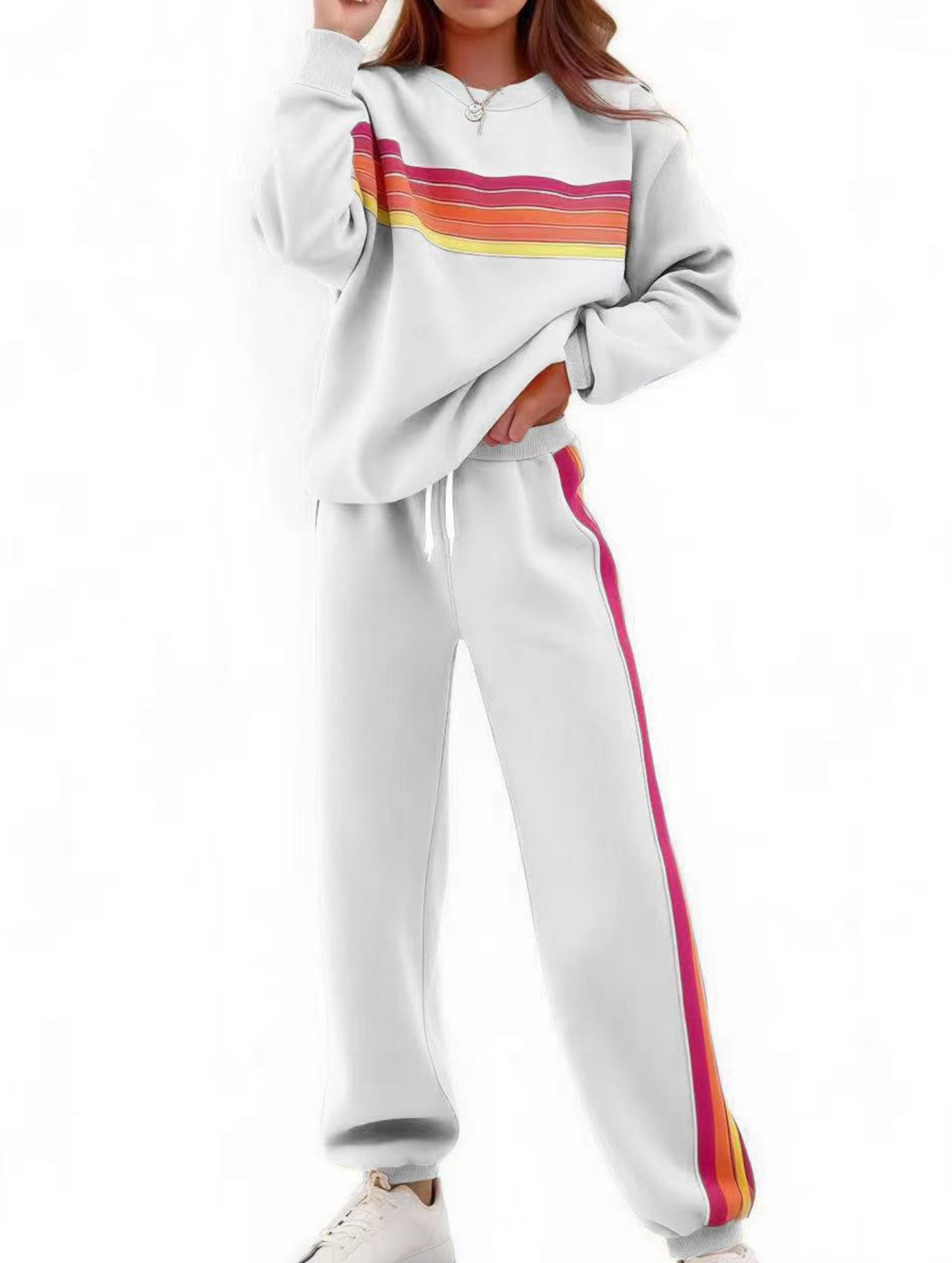 Loose-fitting elastic waist trouser suit for women_CWSS01453