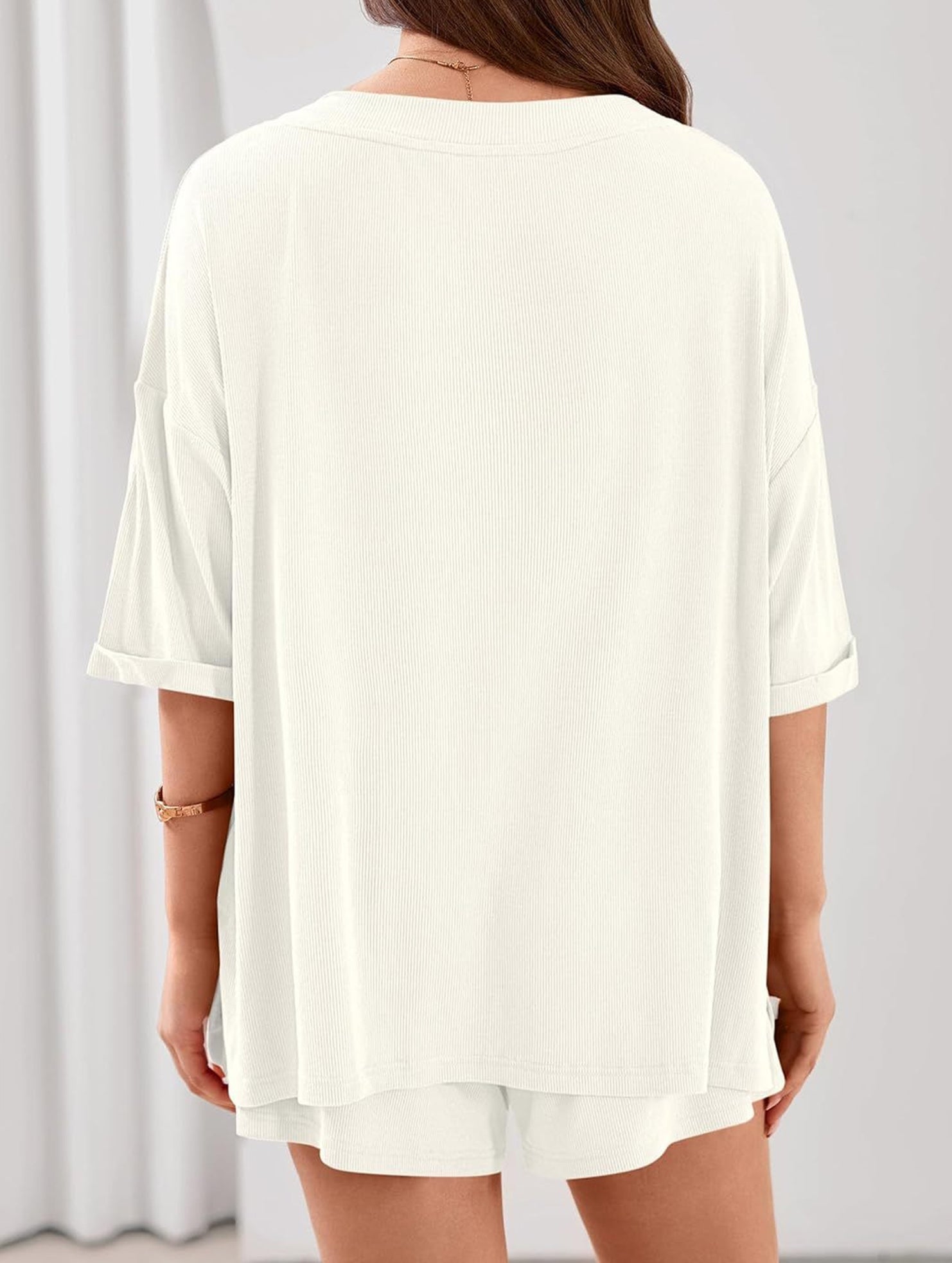 V-neck short-sleeved casual beach suit for women