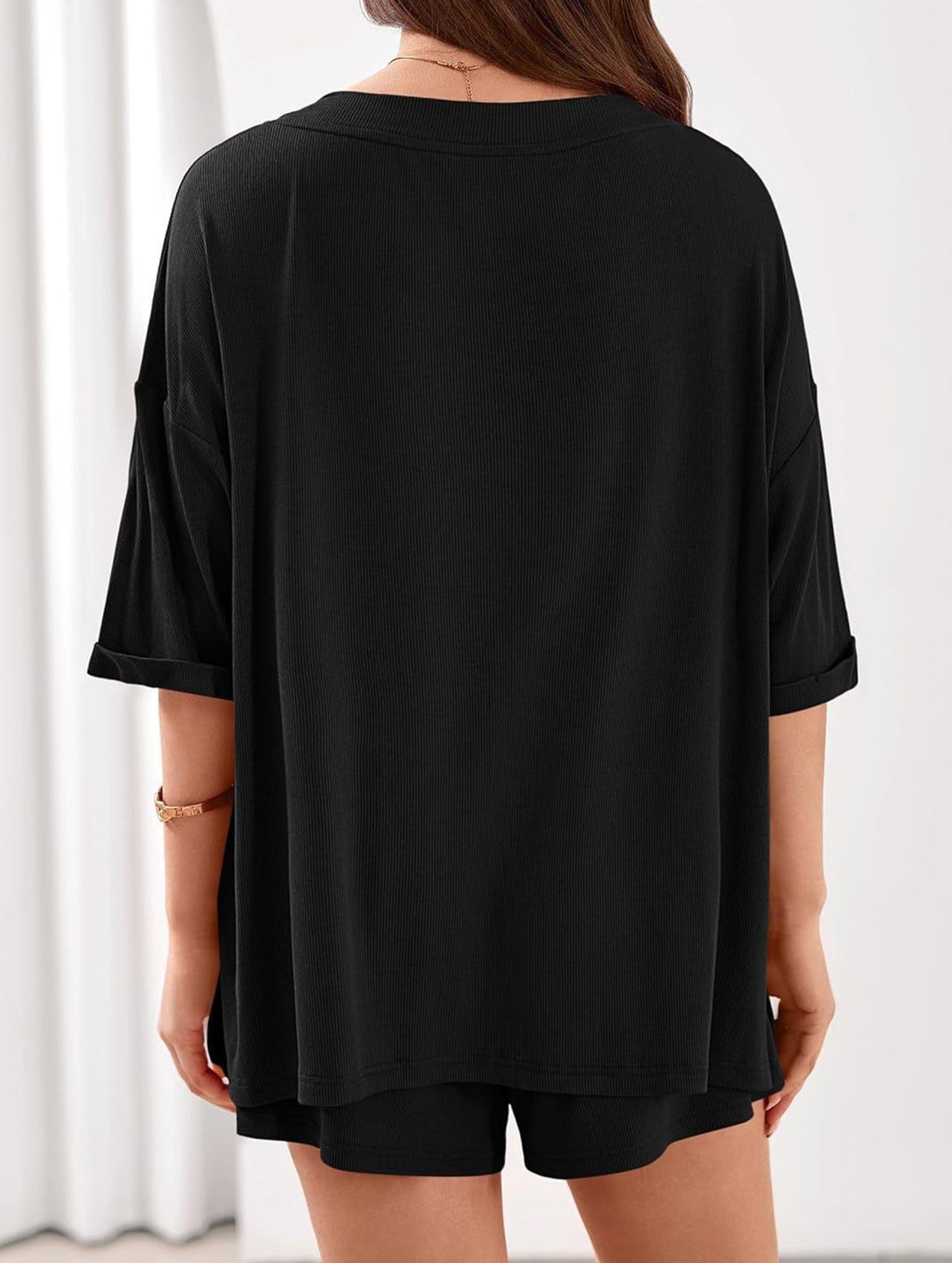 V-neck short-sleeved casual beach suit for women