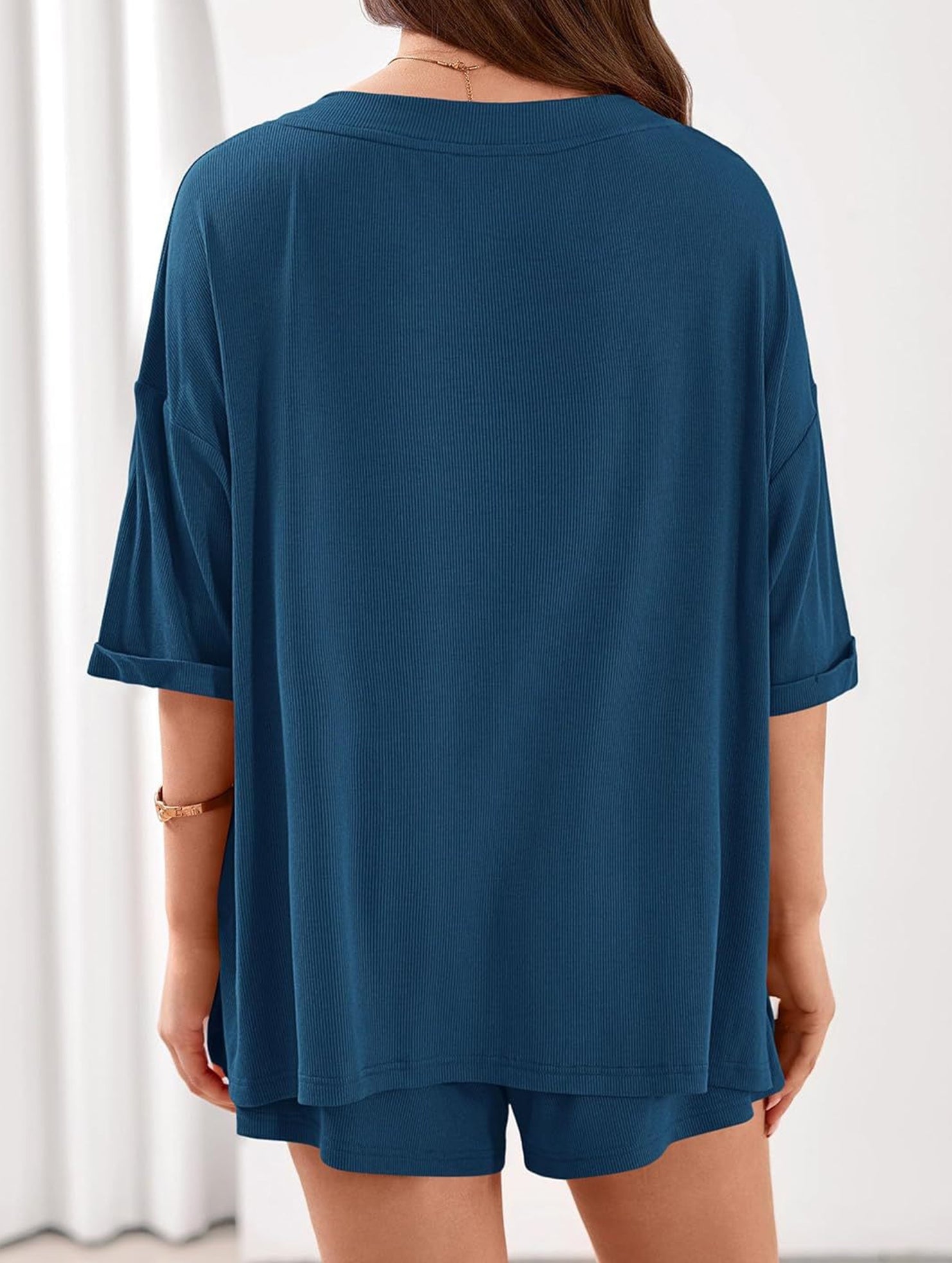 V-neck short-sleeved casual beach suit for women