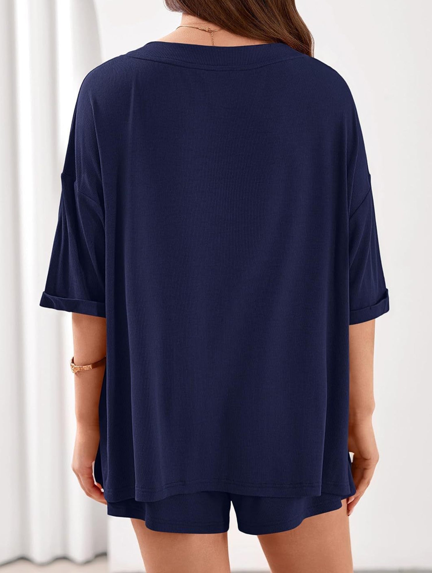 V-neck short-sleeved casual beach suit for women