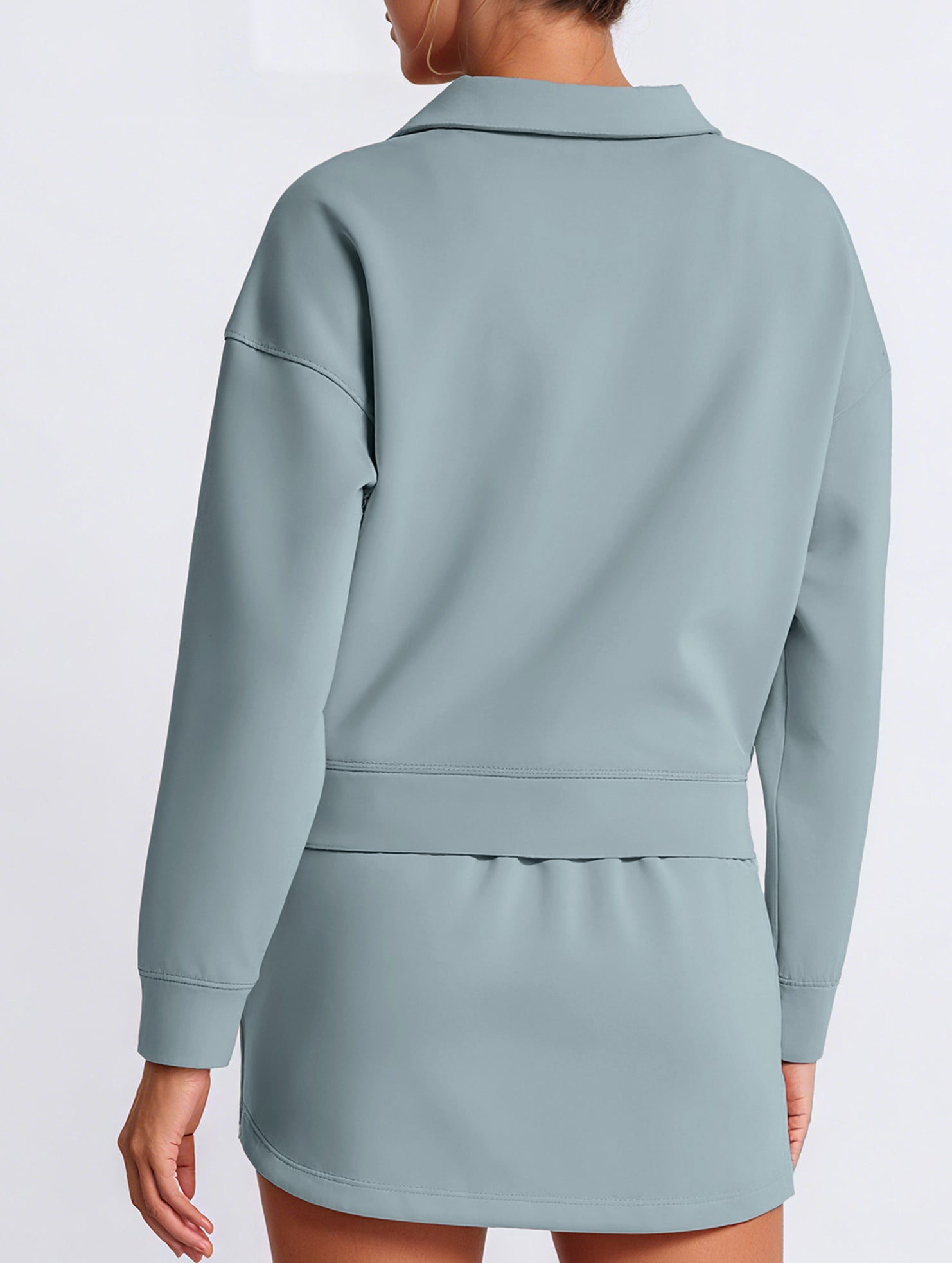Sport Collar Top Skirt Set