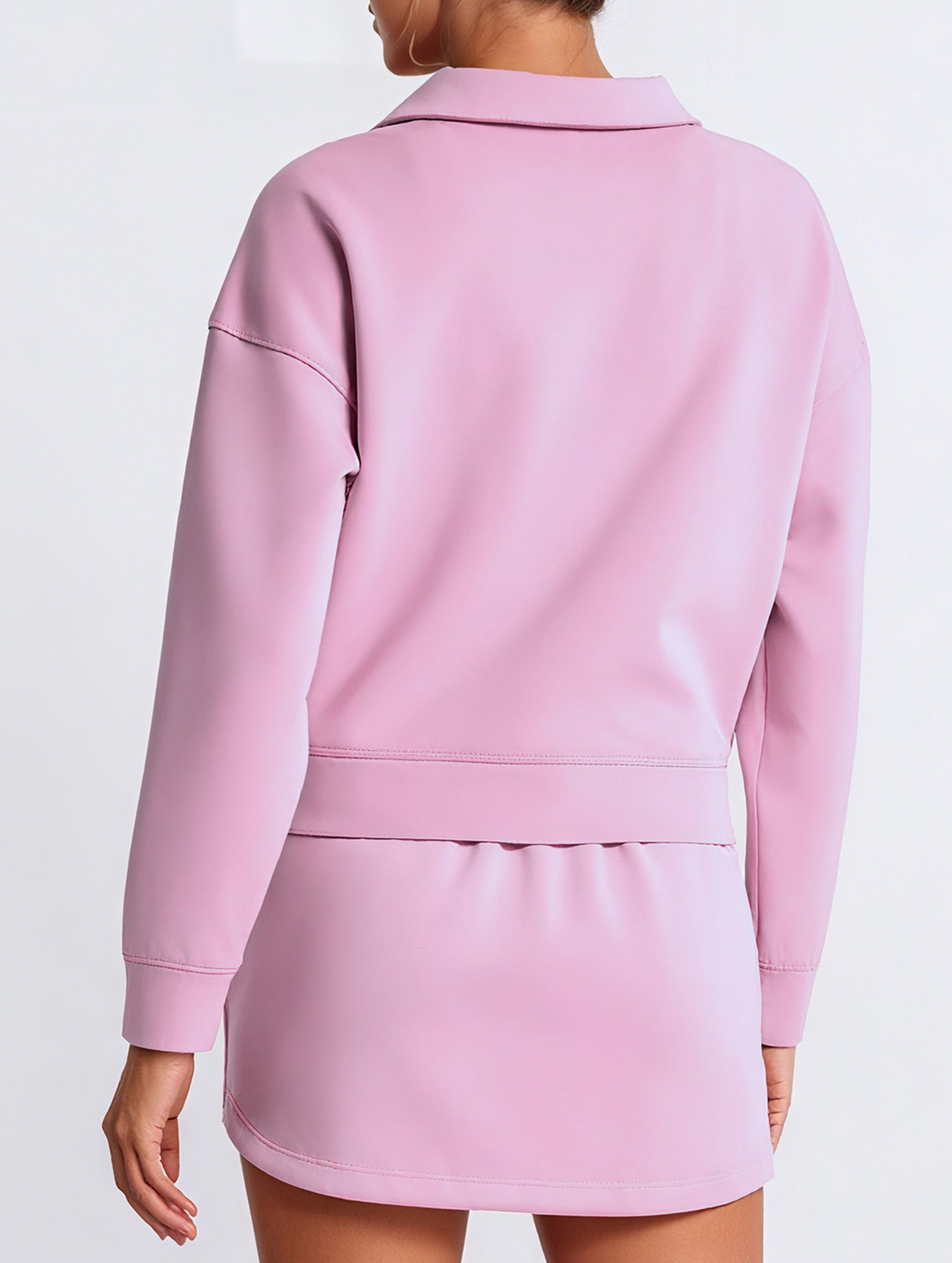 Sport Collar Top Skirt Set