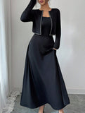 Knit Cardigan Slip Dress Set