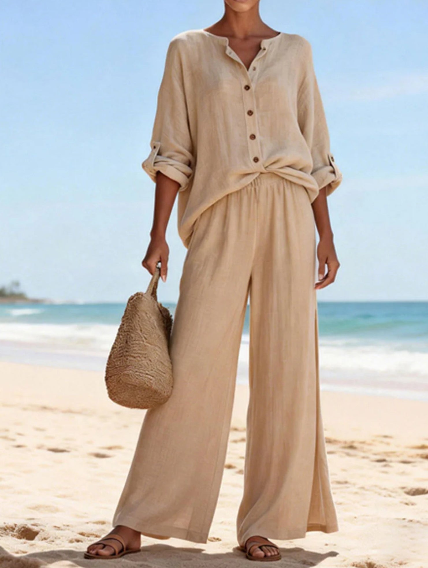 Loose Wide Leg Pants Set