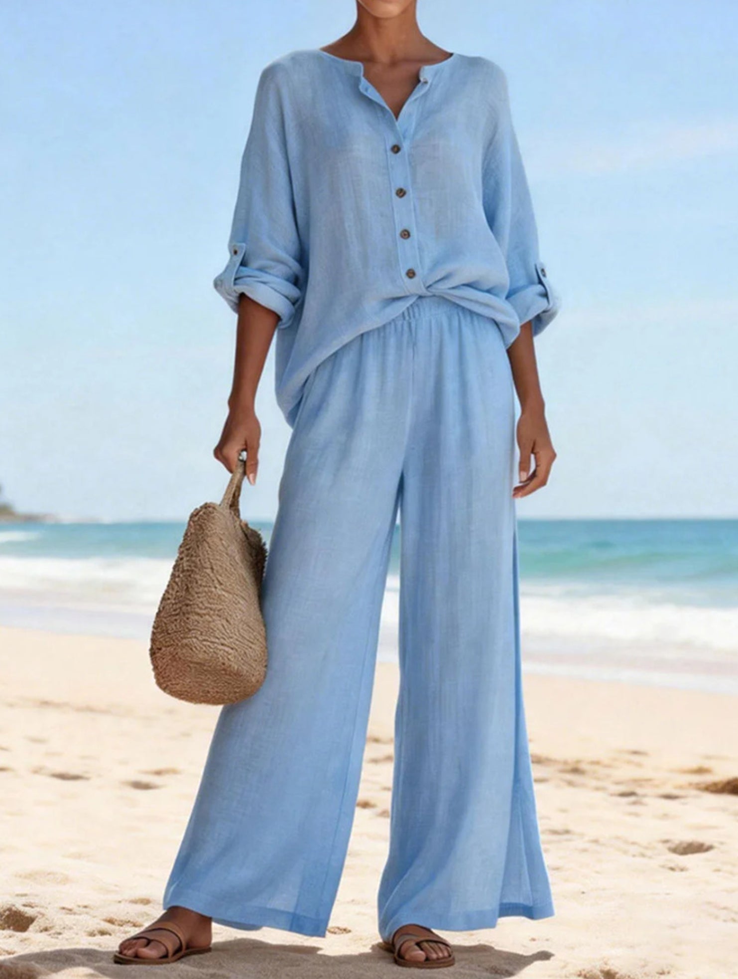 Loose Wide Leg Pants Set